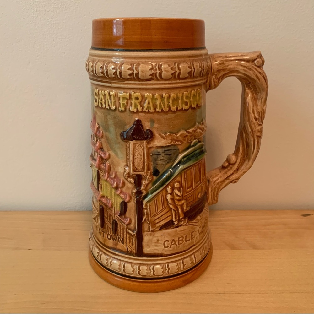 Vintage San Francisco Cable Car Beer Stein